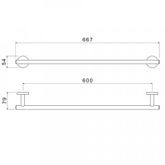AQ4214BG ОБЕРОН полотенцедержатель 600 мм, шлиф. золото