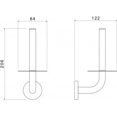 AQ4207MB ОБЕРОН бумагодержатель для запасного рулона, матовый черный