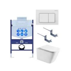 SET AQUATEK ЛИБРА T-TDI004 рама Standard INS-0000018+унитаз AQ1505T-00 с тонким сиденьем soft-close+крепление KKI-0000002 +кнопка TDI-0000004