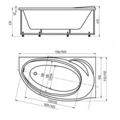 Бетта 170 правая (только ванна с уп.)