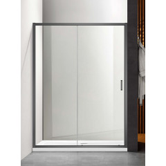 AQ ARI RA 10020GM Душевая дверь двухэлементная, раздвижная1000x2000 профиль оружейная сталь, стекло прозрачное