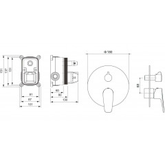 AQ1146MB БЕТТА смеситель для ванны 2 режима (внешняя и скрытая часть), матовый черный