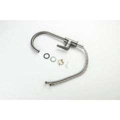 AQ1182BGM БЕТТА смеситель для кухни, оружейная сталь (шлиф. черный хром)