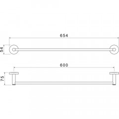 AQ4114BGM ЕВРОПА полотенцедержатель 600 мм, оружейная сталь (шлиф. черный хром)
