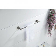 AQ4114BGM ЕВРОПА полотенцедержатель 600 мм, оружейная сталь (шлиф. черный хром)