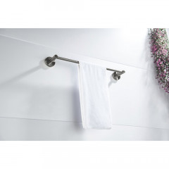 AQ4114BGM ЕВРОПА полотенцедержатель 600 мм, оружейная сталь (шлиф. черный хром)