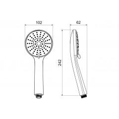 AQ2009BGM БЕТТА ручной душ 100 3 jet, оружейная сталь (шлиф. черный хром)