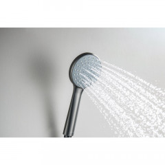 AQ2009BGM БЕТТА ручной душ 100 3 jet, оружейная сталь (шлиф. черный хром)