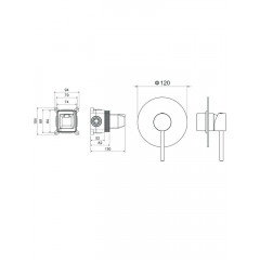 AQ1366BG ЕВРОПА смеситель для душа 1 режим (внешняя и скрытая часть), шлиф. золото