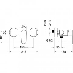 AQ1260BG ОБЕРОН смеситель для душа, шлиф. золото