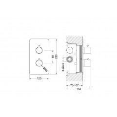 AQ1391BG ЕВРОПА термостатический смеситель для душа 1 режим (внешняя и скрытая часть), шлиф. золото