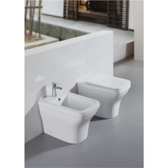 AQ1964-00 АМАДЕО Унитаз приставной безободковый 560*365*400 мм, тонкое сиденье с механизмом плавного закрывания, крепеж