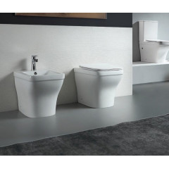 AQ1964-00 АМАДЕО Унитаз приставной безободковый 560*365*400 мм, тонкое сиденье с механизмом плавного закрывания, крепеж