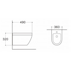 AQ1099-00 ЛЕЯ Биде подвесное 490*360*320, крепеж