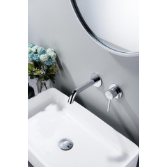 AQ1313CR ЕВРОПА смеситель для раковины настенный 2 отв. (внешняя и скрытая часть)