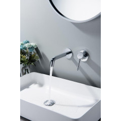 AQ1313CR ЕВРОПА смеситель для раковины настенный 2 отв. (внешняя и скрытая часть)