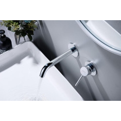 AQ1313CR ЕВРОПА смеситель для раковины настенный 2 отв. (внешняя и скрытая часть)