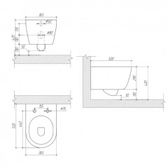 SET AQUATEK ПОЛАРИС (рама AQUATEK Standard INS-0000012+унитаз ПОЛАРИС AQ0700-01 с тонким сиденьем soft-close+ крепеж KKI-0000002 +панель KDI-0000014)