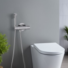 AQ1027MB ОБЕРОН комплект для гигиенического душа термостатический встроенный (смеситель + гигиеническая лейка + шланг), матовый черный