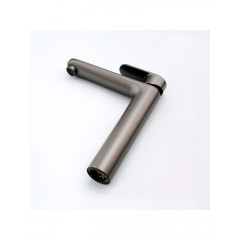 AQ1804BGM НИКА смеситель для раковины высокий 190 без донного клапана, оружейная сталь