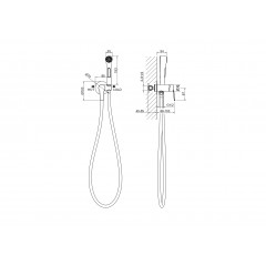 AQ1719BG ЛУГАНО комплект для гигиенического душа встроенный (смеситель + гигиеническая лейка + шланг), шлиф. золото