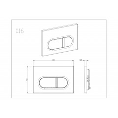 KDI-0000044 (016C) Панель смыва Хром матовая (клавиши прямоугольные)