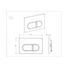 KDI-0000050 (016C-1) Панель смыва Оружейная сталь матовая (клавиши прямоугольные)