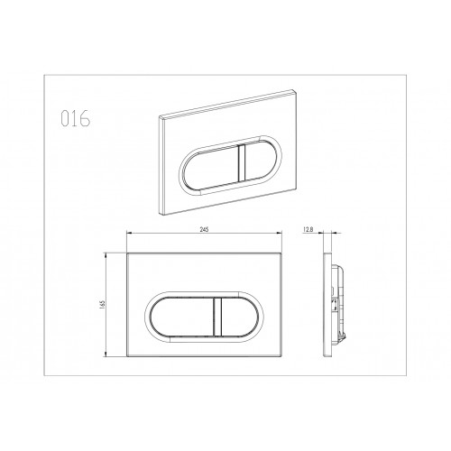 KDI-0000050 (016C-1) Панель смыва Оружейная сталь матовая (клавиши прямоугольные)