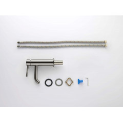 AQ1310BGM ЕВРОПА смеситель для раковины 89, без донного клапана, оружейная сталь (шлиф. черный хром)