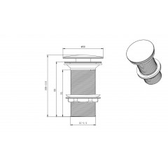 AQ6000MB сливной набор для раковины Push-open без перелива, матовый черный