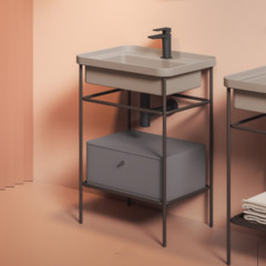 Artceram FUORI SCALA Консоль металлическая для прямоугольной раковины 60 см, цвет moka