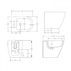 Artceram/Hidra Faster Биде напольное 37х53 см, с креплением. с 1 отв под смеситель, цвет белый (не производится!) СПЕЦЦЕНА с нашкго склада!!