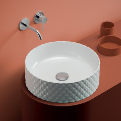 Artceram ROMBO Раковина накладная 44 см, без отв под смеситель, без слив перелива, цвет белый глянец