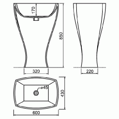 Artceram JAZZ Livingtec раковина отдельно стоящая с сифоном, 60х48х85см, цвет белый глянцевый В АМ ГРУПП НА СКЛАДЕ 1ШТ БРАКОВАННАЯ