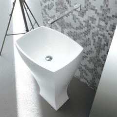 Artceram JAZZ Livingtec раковина отдельно стоящая с сифоном, 60х48х85см, цвет белый глянцевый В АМ ГРУПП НА СКЛАДЕ 1ШТ БРАКОВАННАЯ