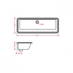 Artceram WASHBASINS GEA Раковина встраиваемая снизу 90х33 см, без отв под смеситель, без крепежа ACA001, цвет белый.
