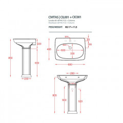 Artceram CIVITAS Колонна для раковины 68 см. цвет белый