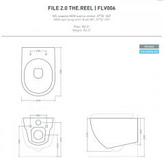 Artceram FILE 2.0 Унитаз подвесной ТУРБО СМЫВ THE.REEL, 36х52 см, с креплениями, цвет черный матовый SANIGLAZE