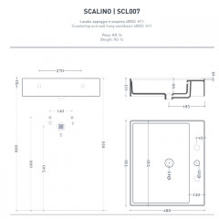 Artceram SCALINO Раковина накладная 55х48 см, с 1 отв под смеситель, с переливом, цвет белый.