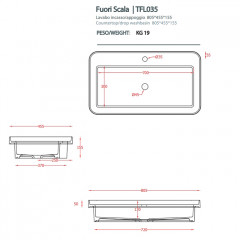 Artceram FUORI SCALA Раковина встраиваемая 80х45 см, 1 отверстие, цвет verde salvia