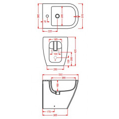 Artceram/Hidra Faster Биде напольное 37х53 см, с креплением. с 1 отв под смеситель, цвет белый (не производится!) СПЕЦЦЕНА с нашкго склада!!