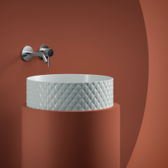 Artceram ROMBO Раковина накладная 44 см, без отв под смеситель, без слив перелива, цвет белый глянец