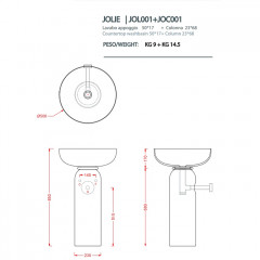 Artceram JOLIE Кольцо для колонны, пристенный монтаж, цвет moka (Со склада продаем с раковиной и колонной!)