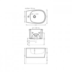 Artceram Atelier Биде подвесное 36х52 см, 1 отверстие, цвет черный (Не производится)