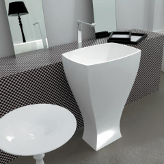 Artceram JAZZ Livingtec раковина отдельно стоящая с сифоном, 60х48х85см, цвет белый глянцевый В АМ ГРУПП НА СКЛАДЕ 1ШТ БРАКОВАННАЯ