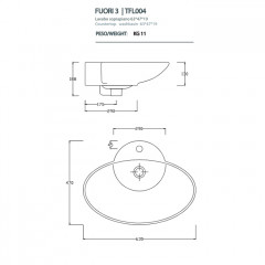 Artceram WASHBASINS FUORI 3 Раковина накладная 63х47 см, с 1 отв под смеситель, цвет белый.