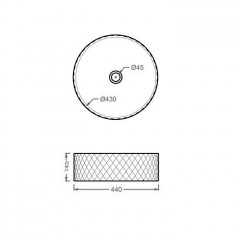 Artceram Rombo Раковина настольная 44 см, цвет denim (Не производится)