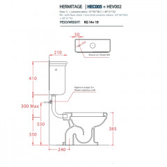 Artceram HERMITAGE/CIVITAS Механизм слива с низкой трубой в комплекте для низкого бачка, цвет золото