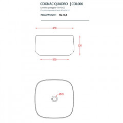ARTCERAM COGNAC Раковина настольная Quadro 43x43 см, цвет матовый черный, Saniglaze