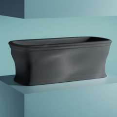 Artceram NEO Ванна отдельностоящая, 180х85хh65см, с переливом и слив.крышкой, Livingtec (с сифоном ACA062), цвет: черный глянцевый